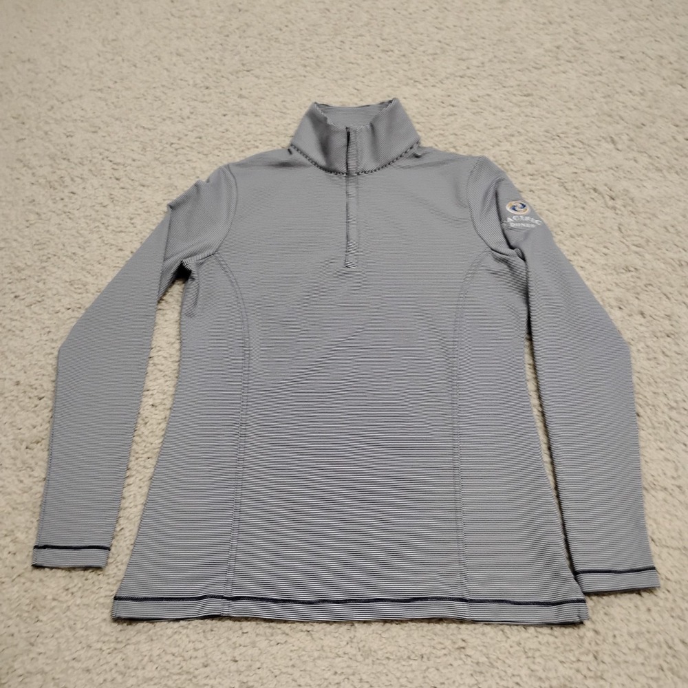 Peter Millar Pullover Women Small Striped 1/4 Zip Golf Performance Pacific Dunes